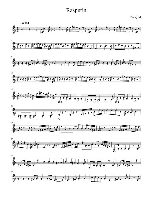 Rasputin for Clarinet