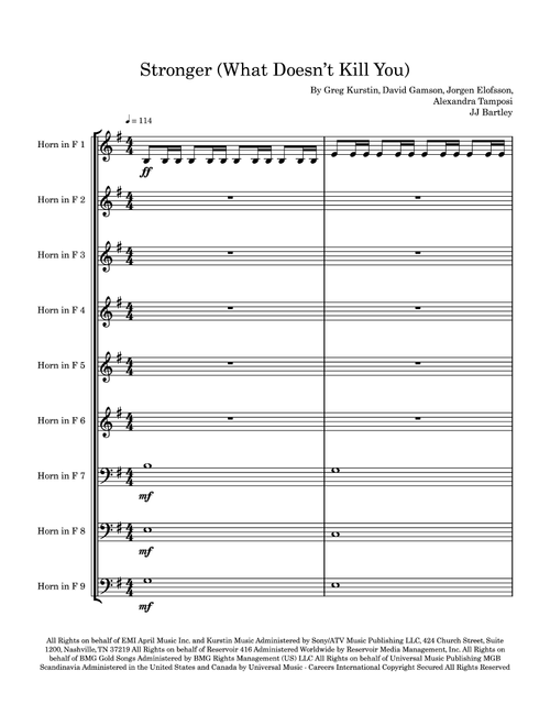 Stronger (what Doesn't Kill You) (Arr. JJ Bartley) - Kelly Clarkson (Brass Ensemble)