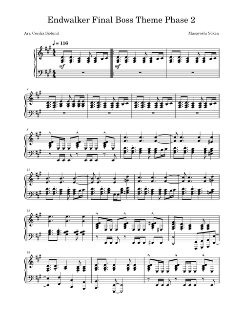 FFXIV piano sheet music by mdgalldvm | Play, print, and download