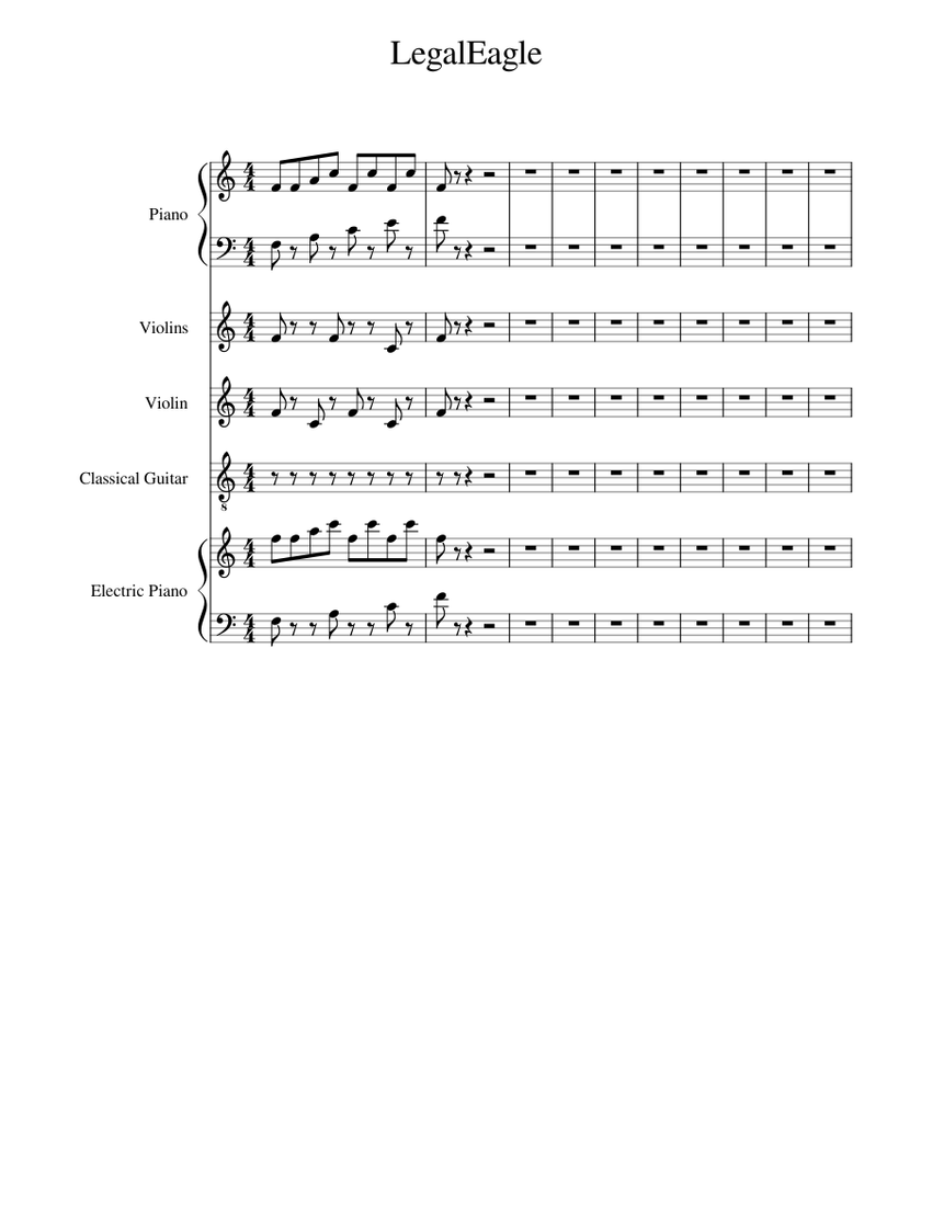 Random Song Sheet music for Piano, Violin, Guitar, Strings group (Mixed ...
