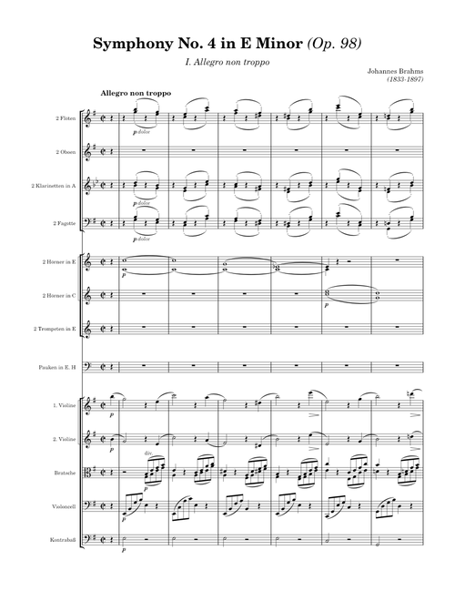 Brahms - Symphony No. 4 in E Minor (Op. 98): I. Allegro non troppo