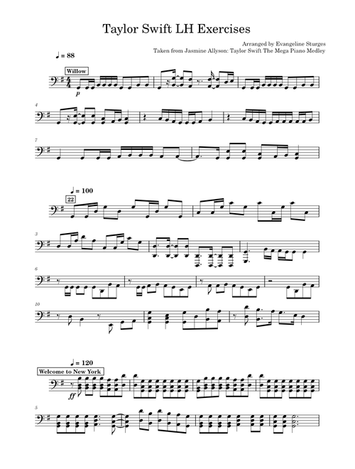 Medley – Taylor Swift (LH Exercises)