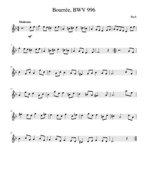 Bourrée, BWV 996