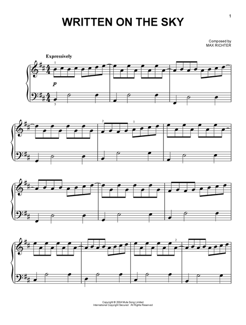 Written On The Sky - Max Richter (Easy Piano)