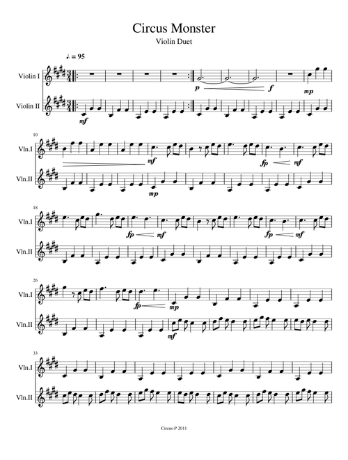 Circus Monster Duet Arrangement
