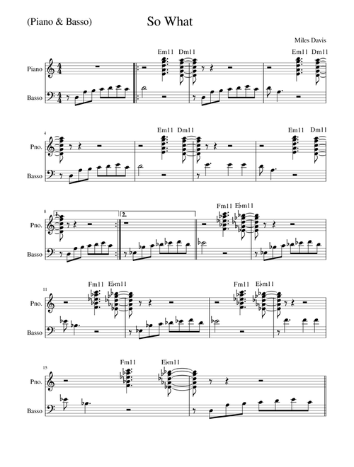 So What (piano & bass)
