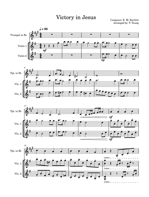 Victory In Jesus (Arr. Tara Young) - EM Bartlett (Small Ensemble)