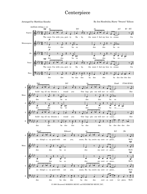 Centerpiece (Arr. Matthias Knoche) - Harry "Sweets" Edison (Choral, Mixed Choir)