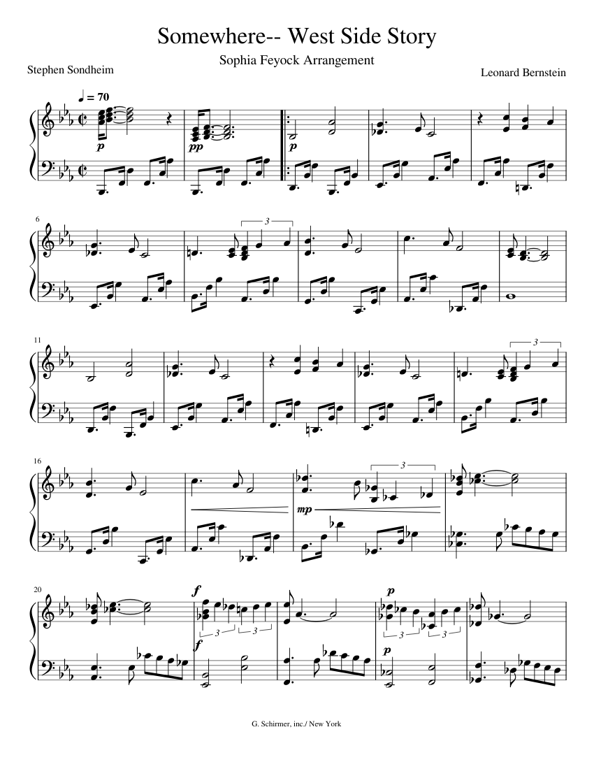Somewhere West Side Story Sheet music for Piano (Solo)