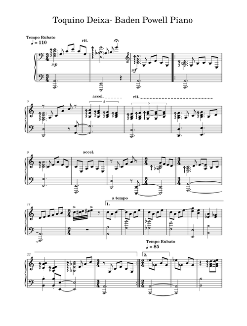 Toquino Deixa- Baden Powell Piano