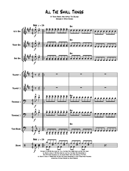 All The Small Things (Arr. Steve Davison) - Blink 182 (Large Ensemble)
