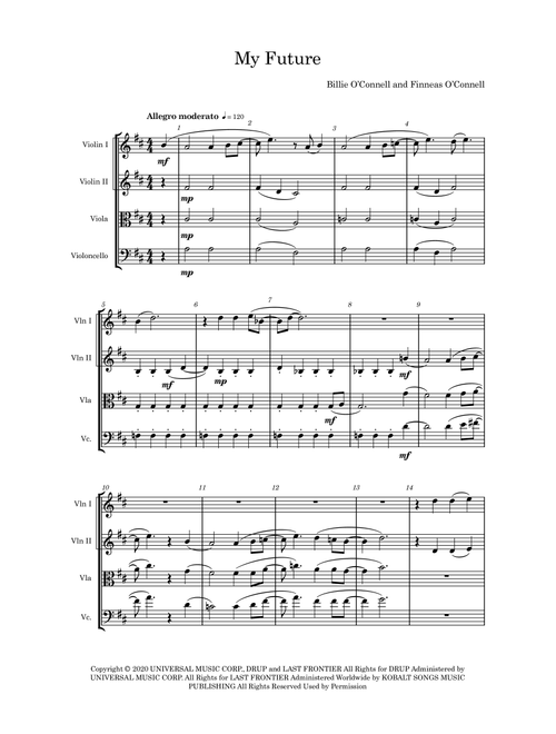 My Future (Arr. Kevin Riley) - Billie Eilish (String Quartet)