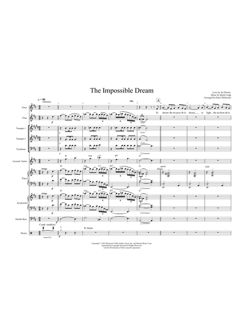 The Impossible Dream (Arr. Daryl McKenzie) - Mitch Leigh (Large Ensemble)