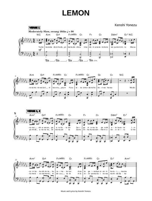Lemon - Kenshi Yonezu (Piano)