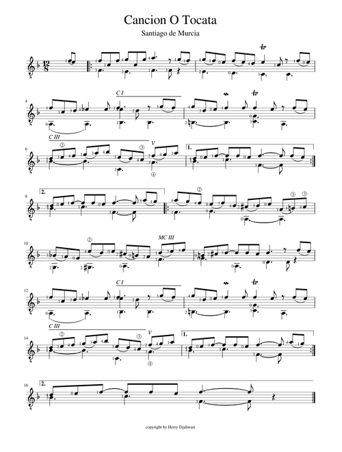 Cancion O Tocata bt Santiago De Murcia
