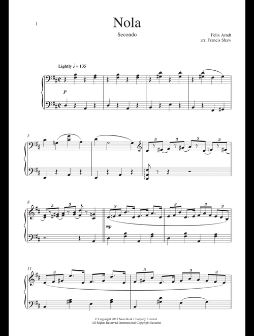 Nola - Francis Shaw (Piano Duet)