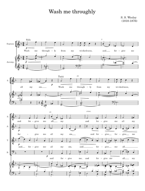 Wash me throughly - S. S. Wesley