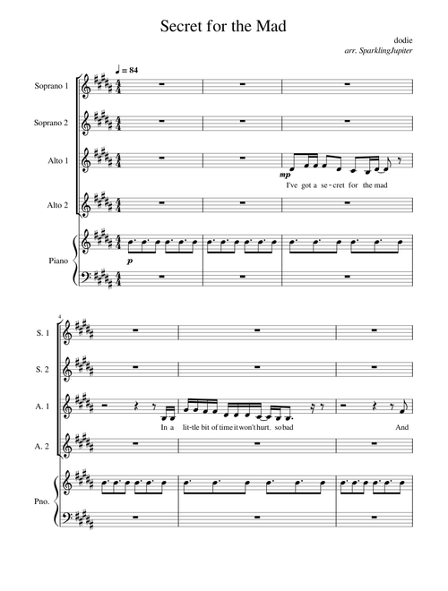 Secret for the mad – dodie Secret_for_the_Mad_-_dodie_SSAA