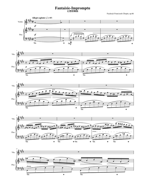 Opus. 66 (Fantaisie Impromptu) Fantaisie Impromptu