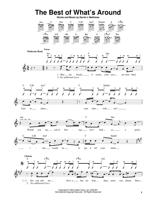 The Best Of What's Around - Dave Matthews Band (Easy Guitar)
