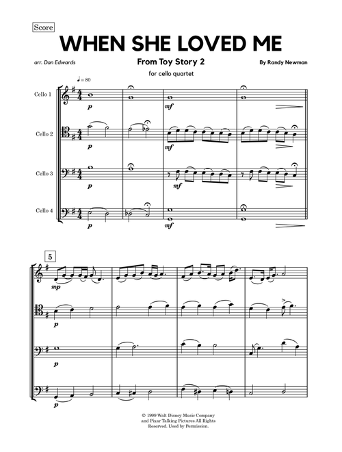 When She Loved Me (Arr. Dan Edwards) - Sarah McLachlan (String Ensemble)