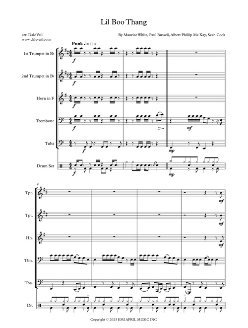Lil Boo Thang (Arr. Dale Vail) - Maurice White, Sean Cook, Albert Phillip Mc Kay (Brass Ensemble)