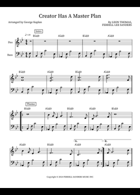 Free Creator Has A Master Plan by Pharoah Sanders sheet music