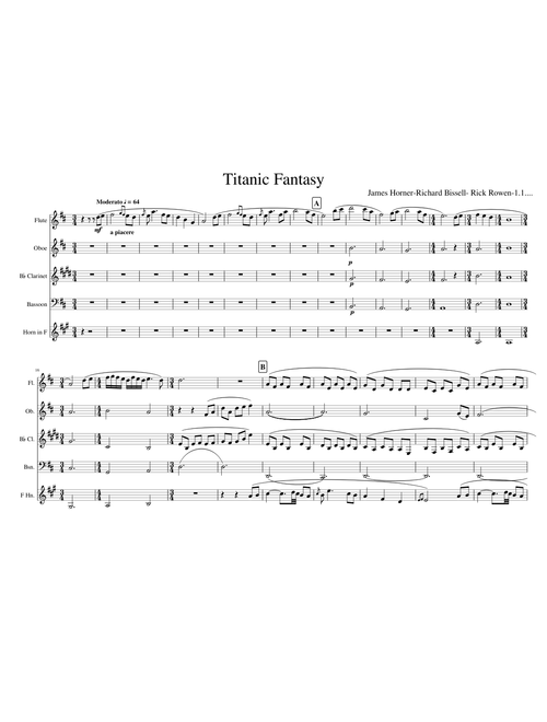 Titanic Fantasy For Woodwind Quintet