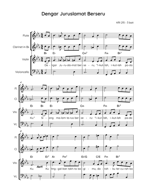 I Hear My Risen Saviour Say / Dengar Juruselamat Berseru (Arr. Angie Wiranata) - George D Watson, Herbert G Tovey (Small Ensemble)