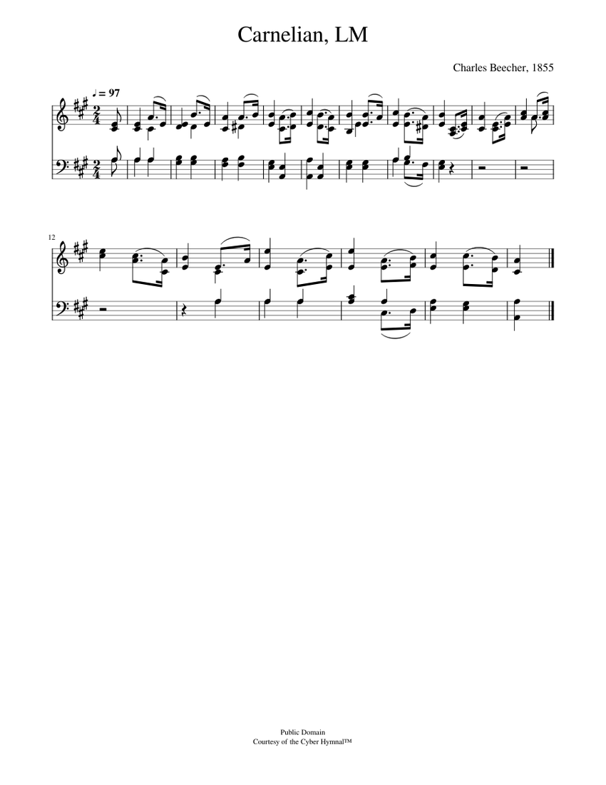 Come hither, all ye weary souls - Charles Beecher Sheet music for Piano ...