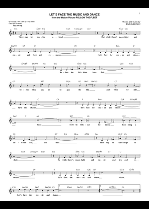 Let's Face The Music And Dance – Irving Berlin Sheet Music with