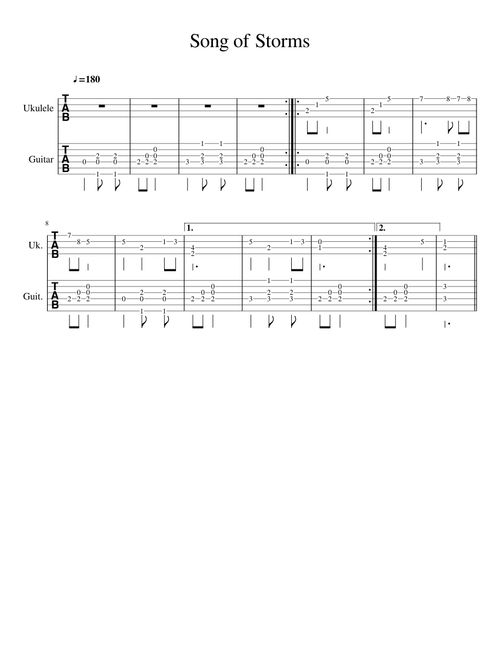 Song of Storms for Ukulele and Guitar