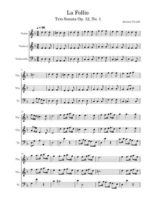 La Follio|Trio Sonata Op. 12, No. 1|RV 63| Antonio Vivaldi