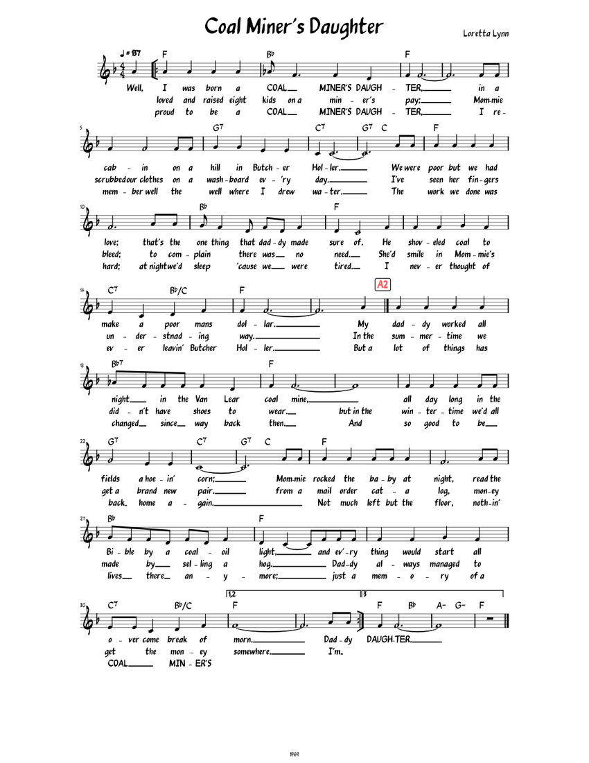 Stunning Lyrics To Coal Miners Daughter Pictures