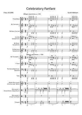Free Celebratory Fanfare by Scott Watson sheet music | Download