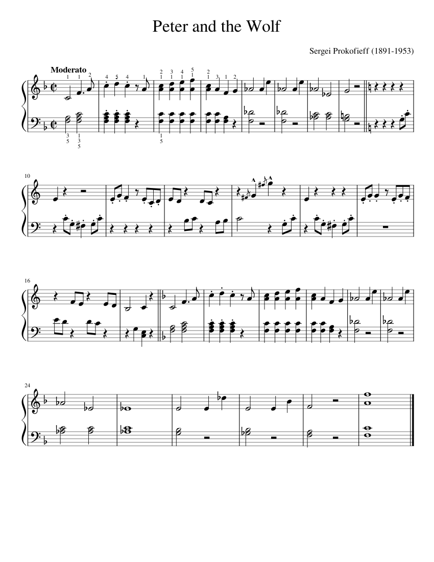 Peter And The Wolf Piano