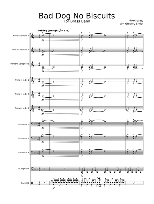 Bad Dog No Biscuits – The Seatbelts/Yoko Kanno (arr. Gregory Smith)