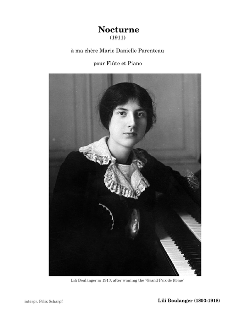 Nocturne (1911) - Lili Boulanger - for Flute and Piano (arr. Felix Scharpf)