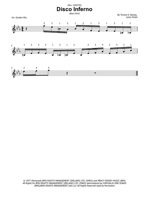 Disco Inferno (Arr. Gordon McLaren) - The Trammps (Piano Solo)