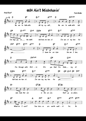 Play Official version of Ain't Misbehavin' Sheet Music by Thomas