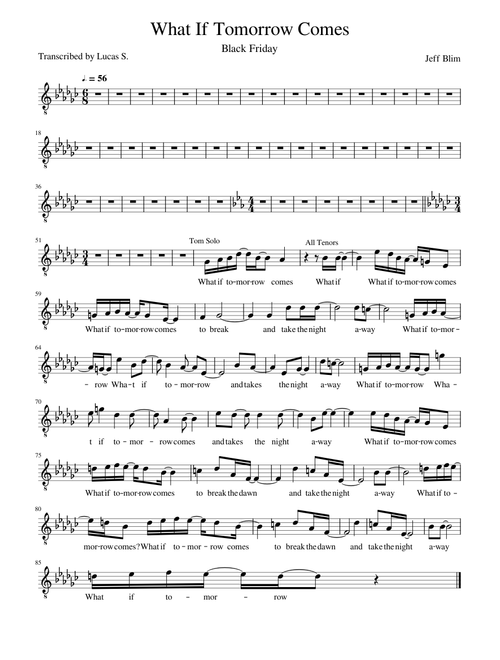 What If Tomorrow Comes (Tenor Line)