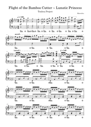 東方永夜抄より 竹取飛翔~Lunatic Princess Sheet music for 東方永夜抄より 竹取飛翔~Lunatic Princess Sheet music for