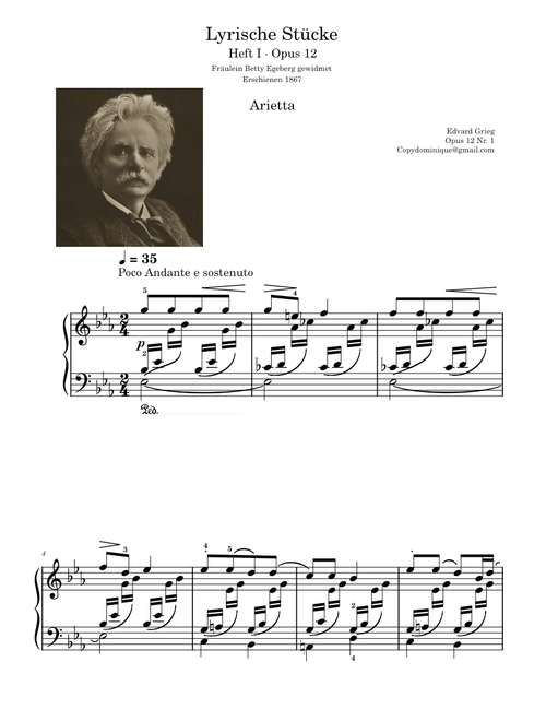 Arietta Op.12 No.1 – Edvard Grieg Arietta