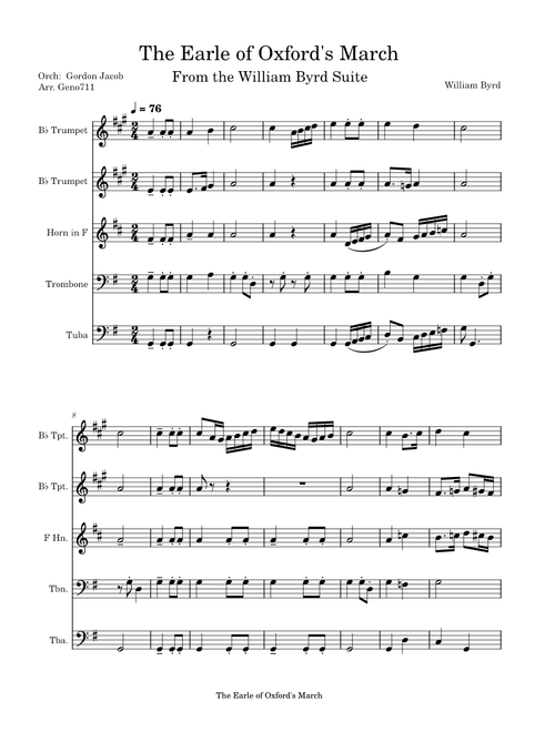 The Earle of Oxford's Marche – William Byrd