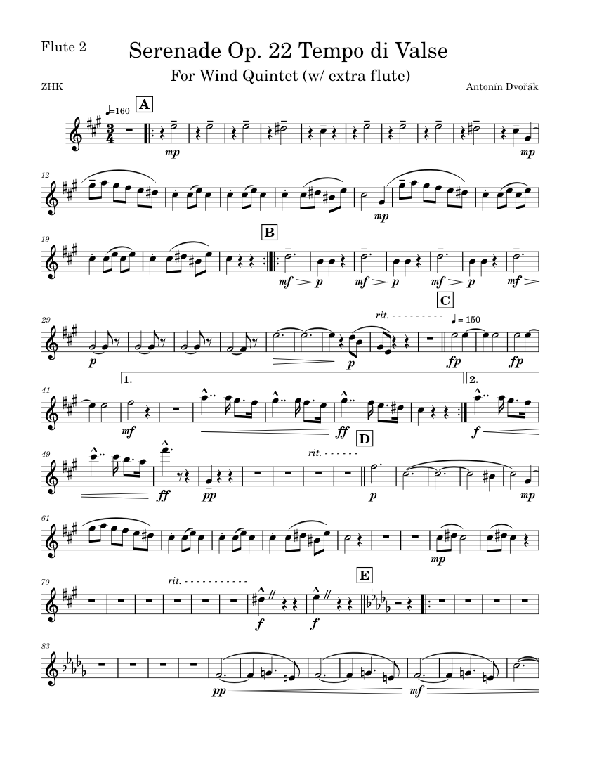 Serenade for String in E Major Op. 22 Tempo di Valse – Antonín