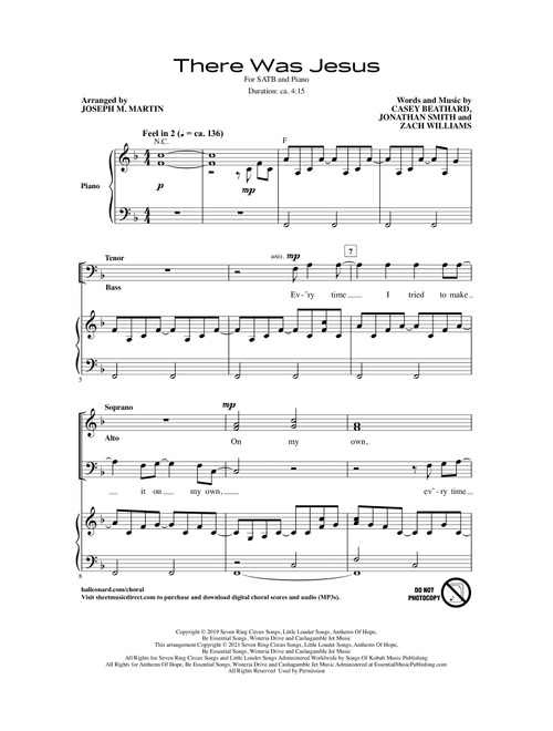 There Was Jesus (feat. Dolly Parton) (arr. Joseph M. Martin) - Zach Williams (Choral, SATB)