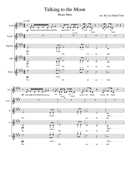 Talking to the moon – Bruno Mars