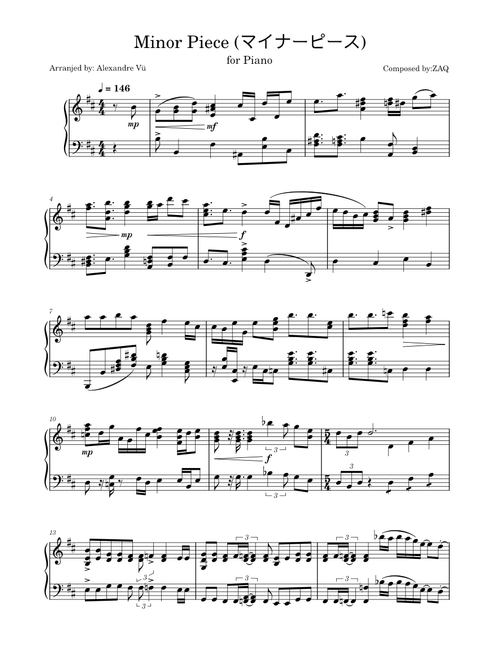 Minor Piece – Zaq Minor Piece-ZAQ Piano Arrangement_ Classroom of Elite Season 3 OP