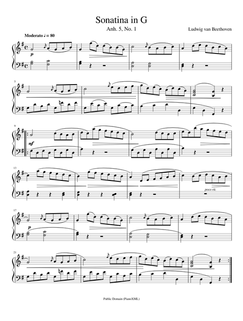 Beethoven: Sonatina in G (Anh. 5, No. 1)