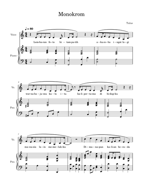 Monokrom – Tulus (Indonesia)